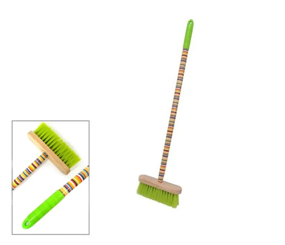 Bestseller Mătură pentru copii, lemn, benzi colorate cu mâner, 73cm