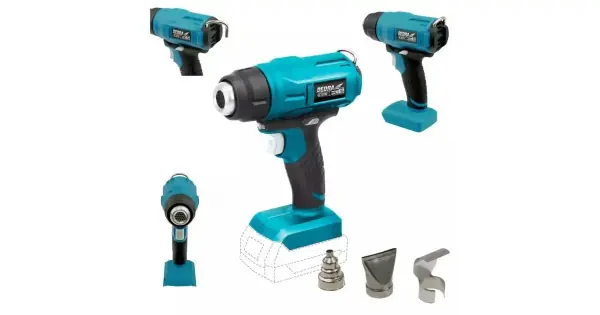 Pistol aer cald, 3 duze, 18 V, Li-ion (acumulator neinclus), SAS+ALL, Dedra Ofertă specială