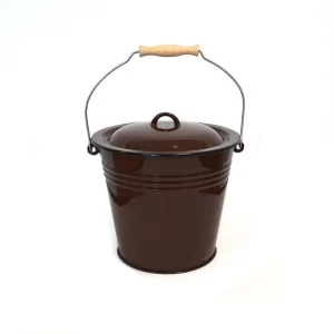 Găleată emailată 10l /28cm cu capac maro, fără decor KLC Retur gratuit