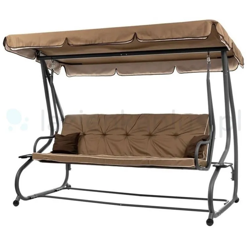 Balansoar de gradina cu functie culcat, 3 locuri, culoare maro cappuccino, 230x120x164 cm, 300 kg Preferatul clienților
