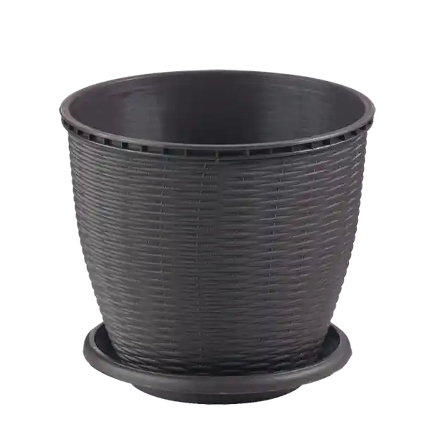 Reducere Ghiveci ratan wenge cu farfurie 9L