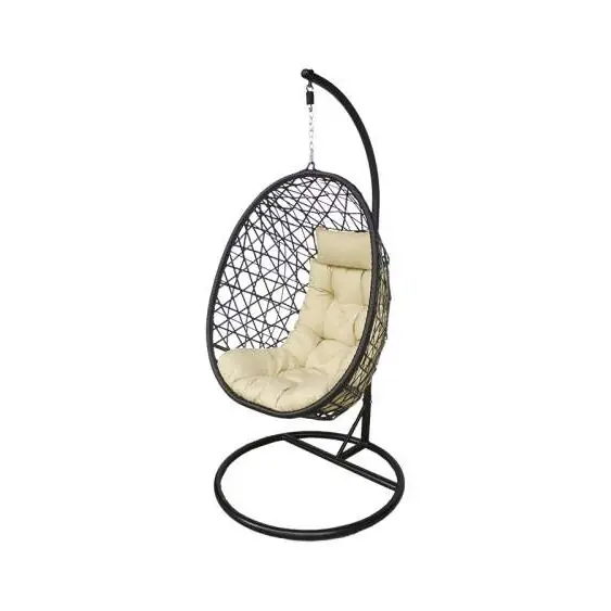 Mai ieftin Leagan Fotoliu suspendat Larisa tip Cocon, pentru Gradina, cu Perne si Suport Metalic MIR-B3314SBK