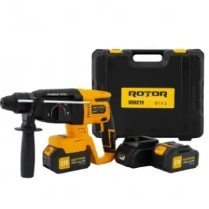 Ciocan rotopercutor SDS+ cu acumulator 2 X 21V/3Ah, 1800 rpm, 4450 bpm, RRH21V ROTOR Plată sigură
