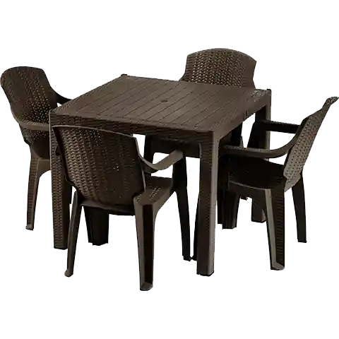 Set masa im ratan cu 4 scaune wenge Cumpără acum