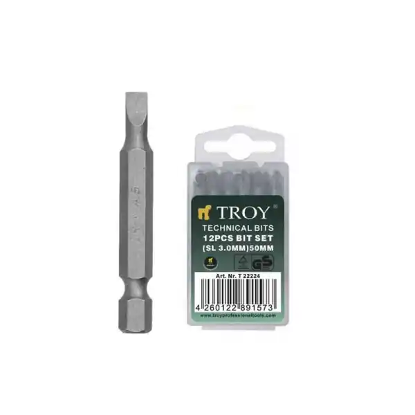Transport gratuit Set de biti Troy 22224, 3 x 50 mm, 12 bucati