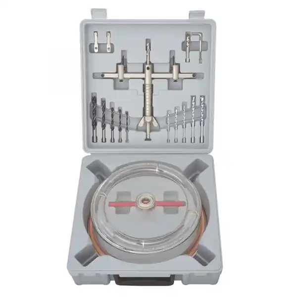 Dispozitiv ajustabil de gaurit gips-carton Troy 27493, Ø30-300 mm, 18 piese Nu rata