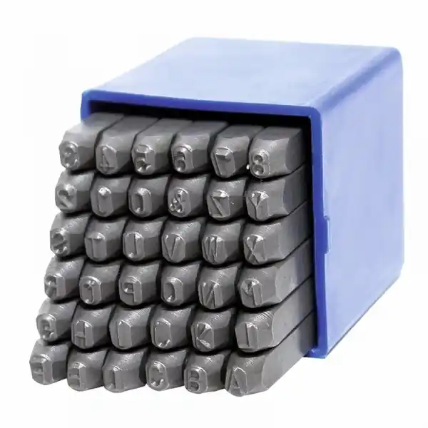 Trusa de poansoane cu litere si cifre Dema 18502, 4 mm, 36 piese Ofertă specială