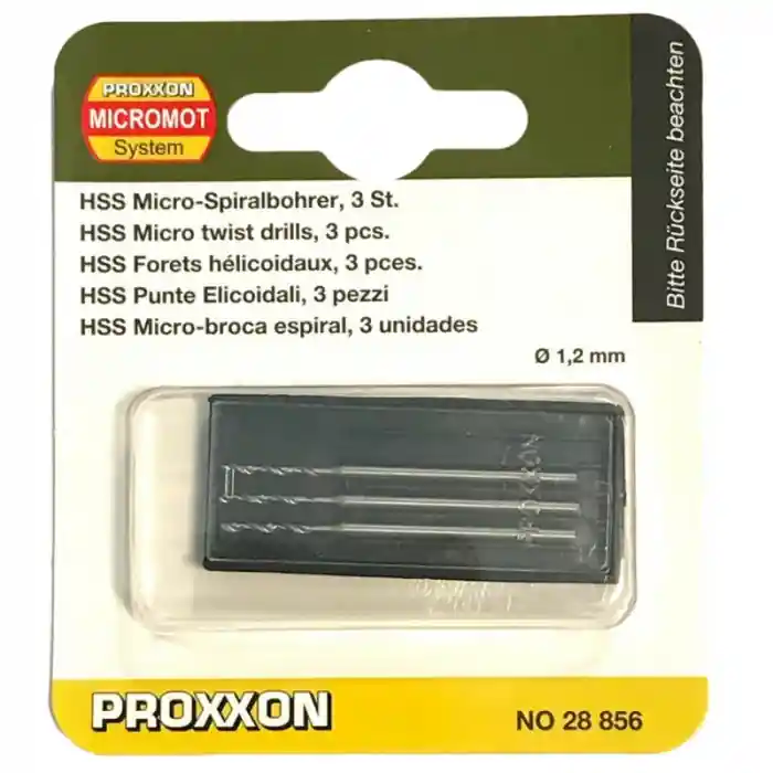 Set burghie HSS pentru metal, plastic si lemn Proxxon 28856, Ø1.2 mm, 3 bucati Reducere de preț