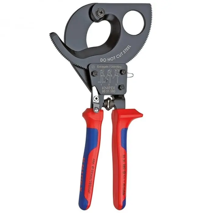 Comandă acum Foarfeca cu clichet de taiat cabluri Knipex 95 31 280, 280 mm
