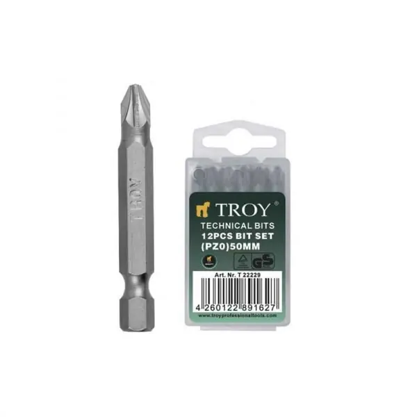 Set de biti Troy 22229, PZ0, 50 mm, 12 bucati Reducere de preț