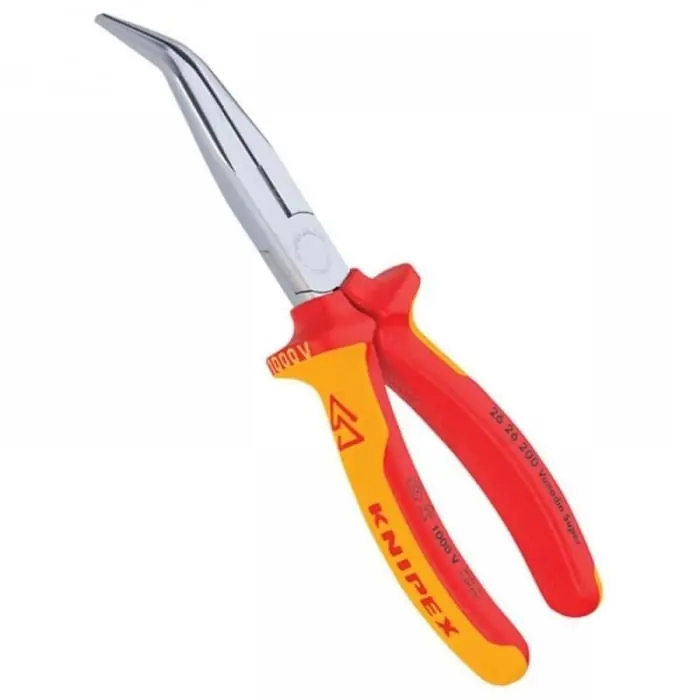 Cleste profesional izolat cu varf lung indoit si suprafata taietoare Knipex 26 26 200, 200 mm Cumpărături sigure