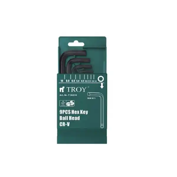 Set chei imbus Hex Troy 26210, Ø1.5 - 10 mm, 8 piese Ofertă exclusivă