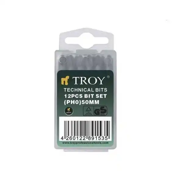 Set de biti cruce Troy 22232, PZ3, 50 mm, 12 bucati Livrare gratuită