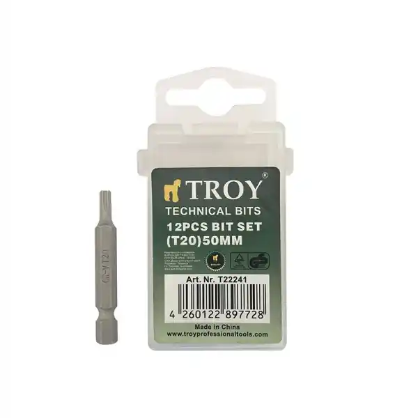 Set de biti torx Cr-V Troy 22241, T20, 50 mm, 10 bucati Bestseller