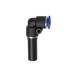 Conector L, cu dop de blocare, pentru furtun Ø 8 mm, lungime 39.7 mm, max. 15 bar, RIEGLER Popular