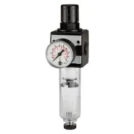Regulator de presiune, multifix, recipient de PC, manometru, G1", 12000 l/min, DN25, RIEGLER Cumpărături sigure