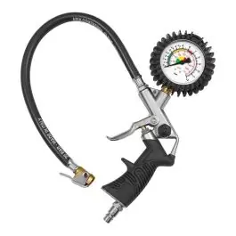 Pistol de umflat roti cu manometru, necalibrat, 0-12 bar, furtun cu mufa de conectare NW 7.2, RIEGLER Ofertă de sezon