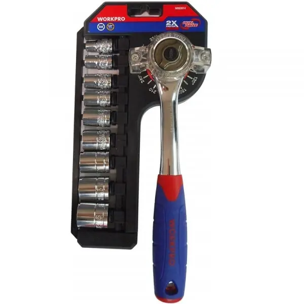 Set cheie clichet cu actionare dubla si capete tubulare Workpro W003014, 10 piese Cel mai bun preț