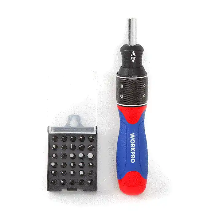 Set surubelnita cu clichet si biti Workpro W021407, 32 de piese Promoție