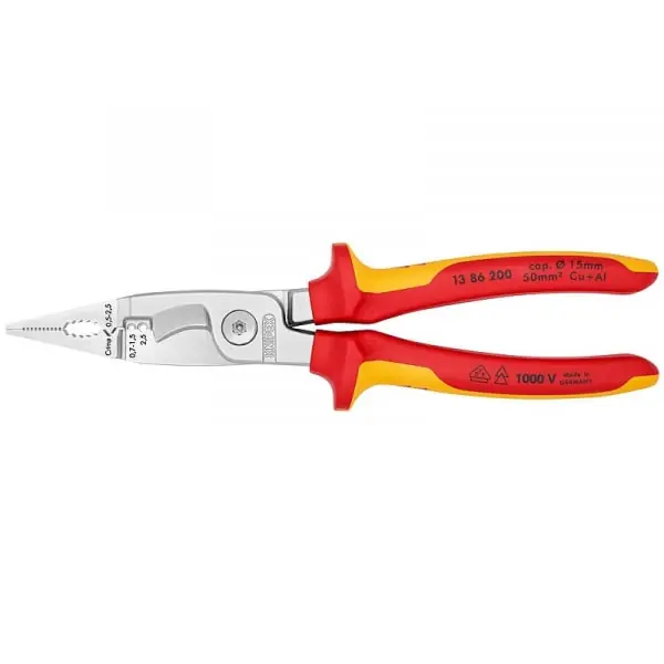 Lichidare de stoc Cleste profesional combinat izolat Knipex 13 86 200, 200 mm, 6 in 1