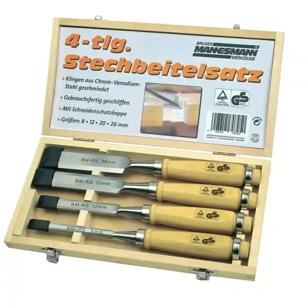 Preț promoțional Set de dalti pentru lemn Mannesmann 66104, 4 piese