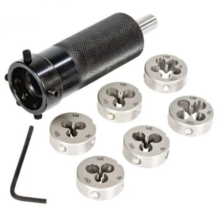 Reducere specială Set filiere si suport Micromot Proxxon 24082, M3-M10, 7 piese