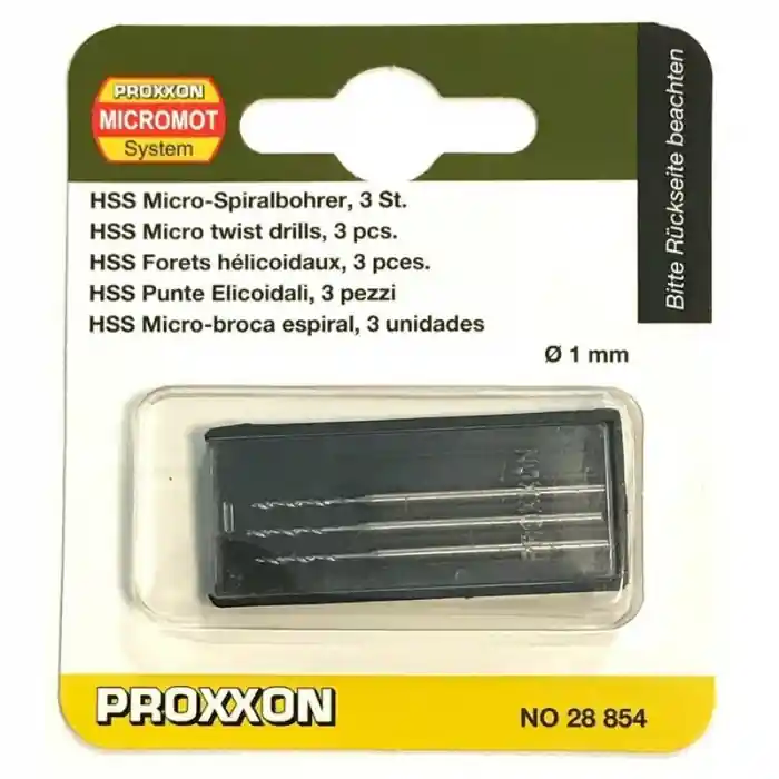 Set burghie HSS pentru metal, plastic si lemn Proxxon 28854, Ø1 mm, 3 bucati Cumpără online