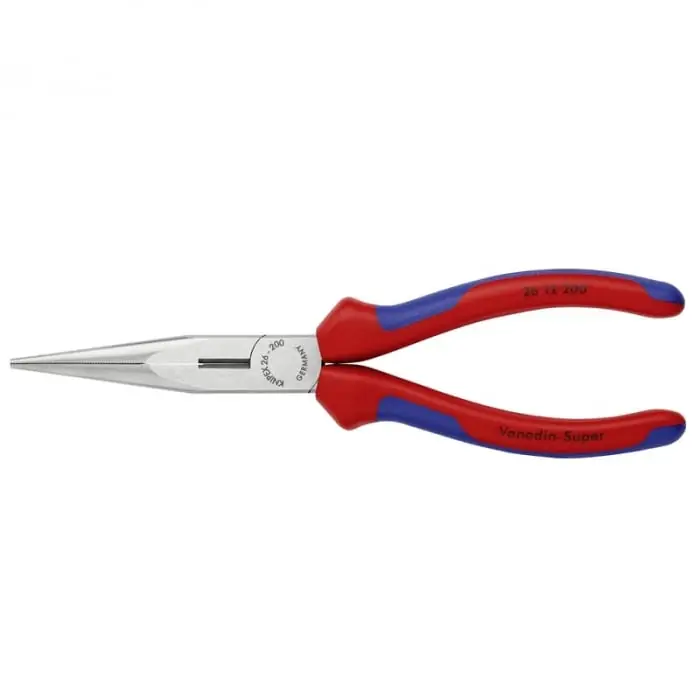 Reducere specială Cleste profesional cu varf lung semirotund si suprafata taietoare Knipex 26 12 200, 200 mm
