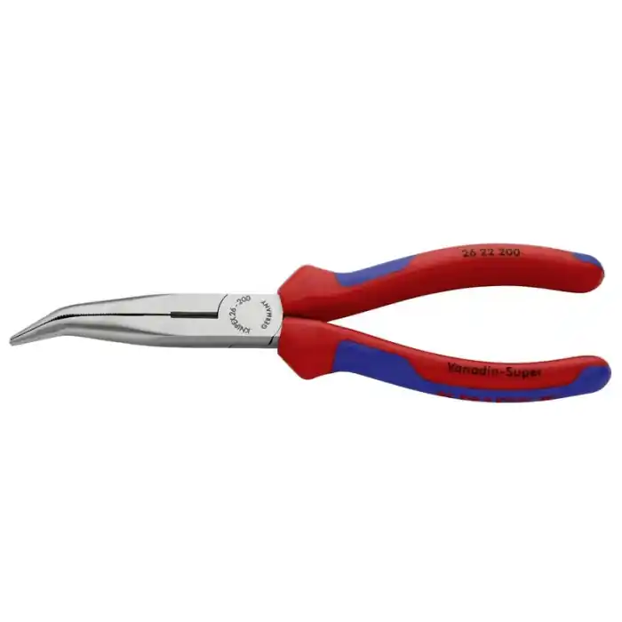 Cleste profesional cu varf lung indoit si suprafata taietoare Knipex 26 22 200, 200 mm Preț promoțional