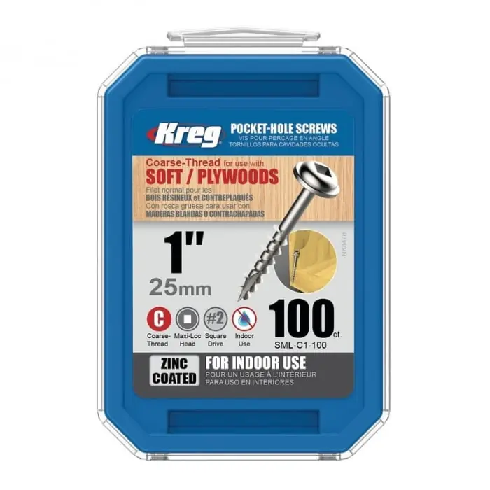 Preferatul clienților Set suruburi autofiletante cu cap patrat Kreg SML-C1-100-INT, 25 mm, 100 bucati