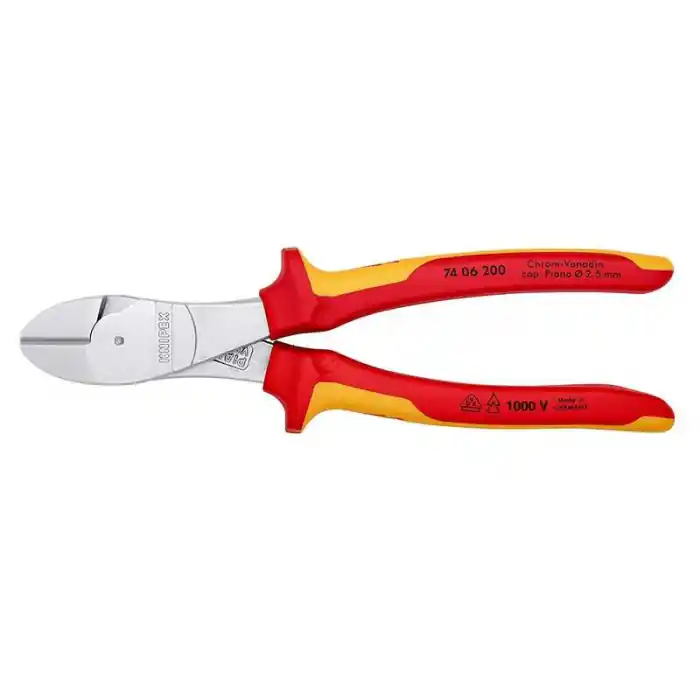 Cumpără online Cleste cu taiere diagonala, maner izolat Knipex 74 06 200 T, 200 mm