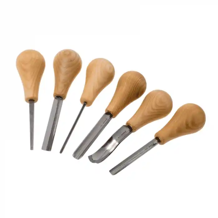 Expediere rapidă Set de dalti pentru sculptura in lemn cu maner modelat pentru palma BeaverCraft SC05, 6 piese