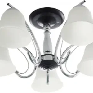 Reducere extra Lustra Karma Crom+Negru+Alb 5xE27 60W