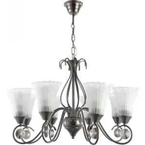 Lustra Mihaela Fume+Alb 8XE27 60W Preț redus