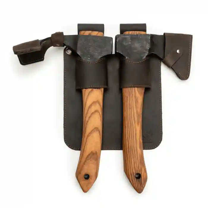 Suport pentru topoare din piele BeaverCraft S-AX1/AX2, 2 buzunare Popular