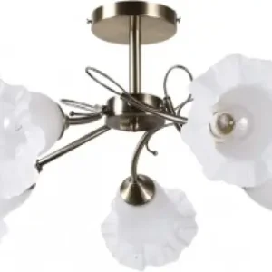 Lustra Nuevo Alb+Alama 5XE27 60W Expediere rapidă