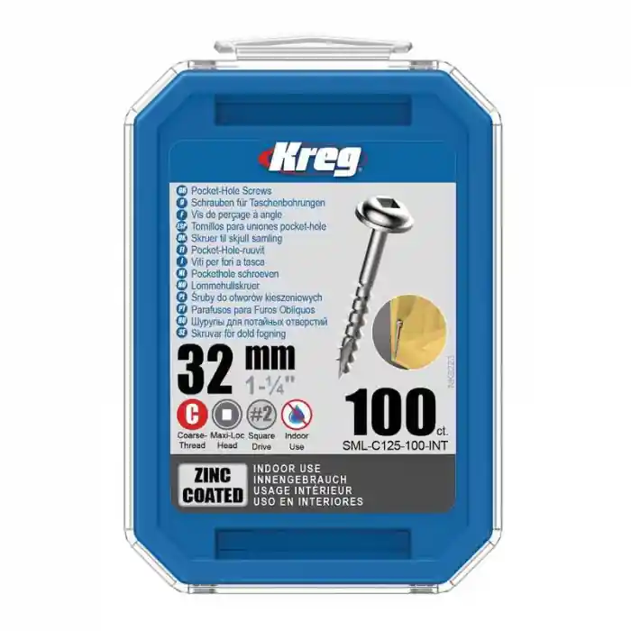 Ieftin Set holtsuruburi pentru gauri in lemn Kreg SML-C125-100, Ø8x32 mm, 100 bucati