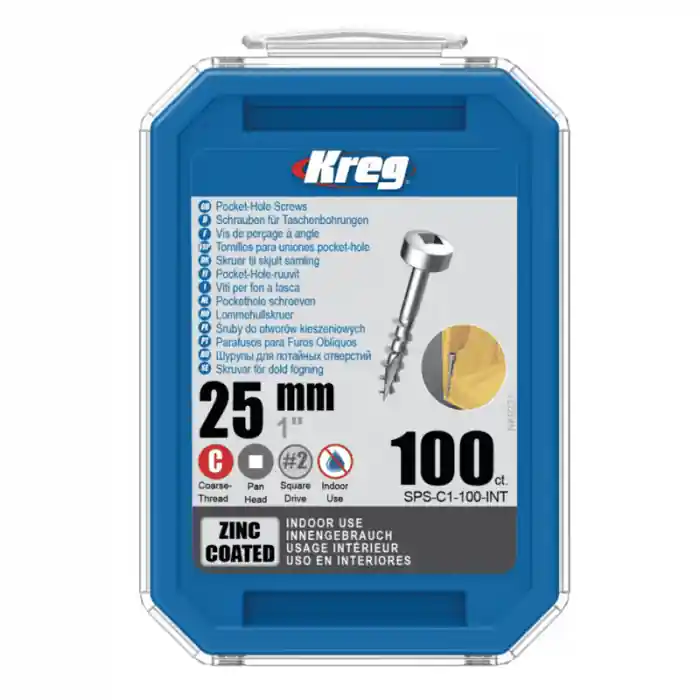 Cumpără online Set holtsuruburi pentru gauri in lemn Kreg SPS-C1-100, Ø8x25 mm, 100 bucati