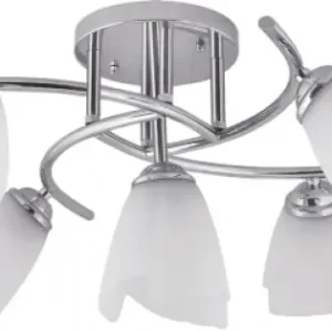 Lustra Silvia Crom+Alb 5XE27 60W Reducere de preț