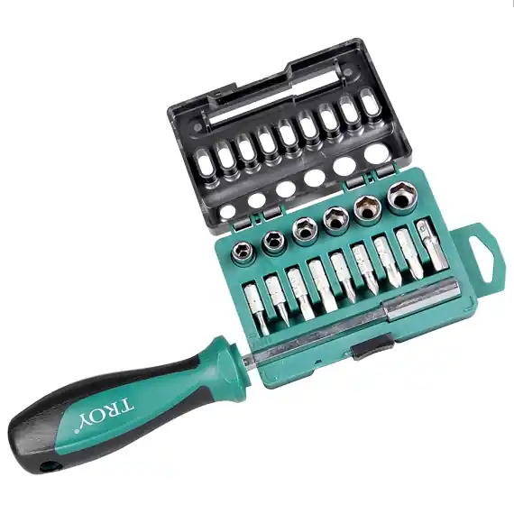 Capat de surubelnita cu biti si tubulare Troy 22316, 16 piese Ofertă exclusivă