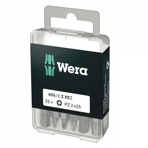 Cumpărături sigure Biti pentru surubelnite Pozidrive Wera 05072404005, PZ2X25 mm, 25 bucati