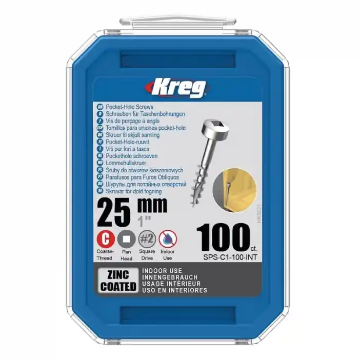 Set holtsuruburi pentru gauri in lemn Kreg SPS-C1-100-INT, Ø7x25 mm, 100 bucati Plată securizată