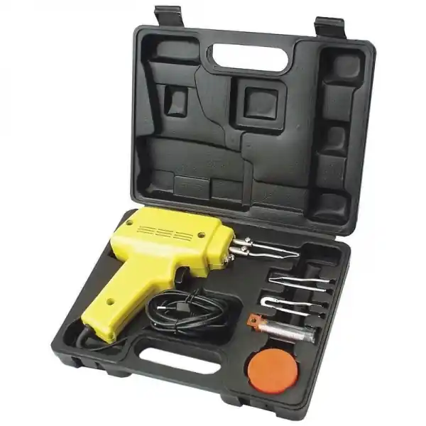 Reducere de preț Set pistol de lipit si accesorii Mannesmann 49110, 100 W, 6 piese