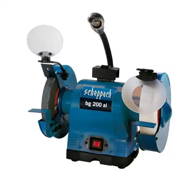 Polizor de banc dublu cu functie de polizare si slefuire BG200AL Scheppach 4903106901, 550 W, Ø200 mm Cel mai vândut