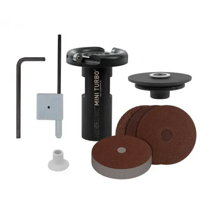 Set disc sculptura in lemn pentru polizor unghiular + accesorii Mini Turbo Arbortech MIN.FG.510.60, 18 piese Cumpărături sigure