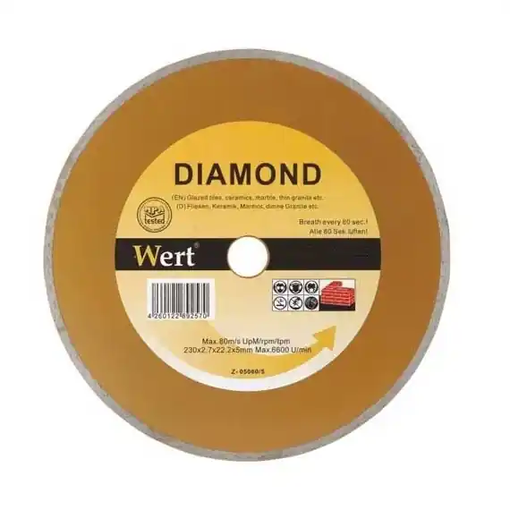 Cel mai vândut Disc diamantat, taiere marmura, granit, faianta Wert 2710-150, Ø150x22.2 mm