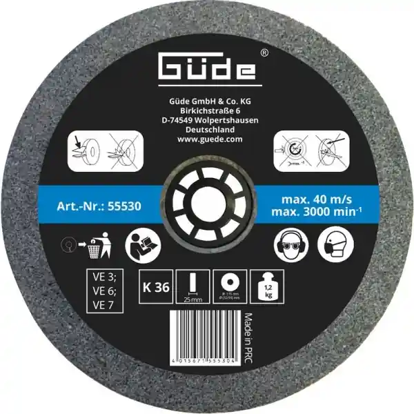 Disc abraziv pentru polizor de banc Gude 55530, Ø175x25x32 mm, granulatie K36 Ofertă de sezon