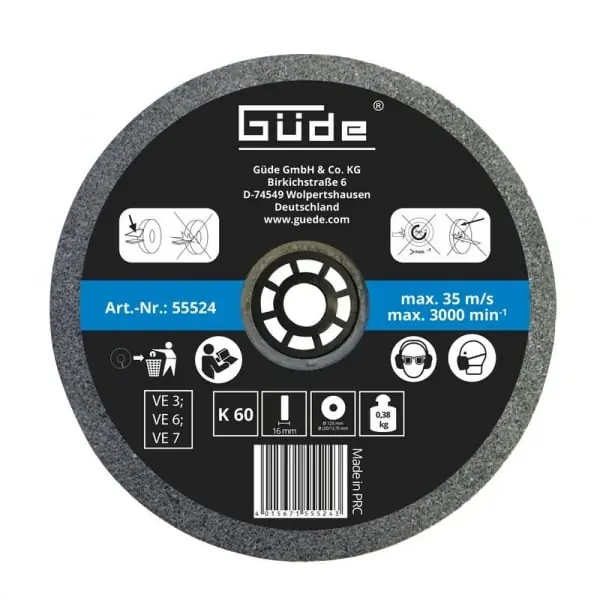 Cumpără acum Disc abraziv pentru polizor de banc Gude 55524, Ø125x16x20 mm, granulatie K60