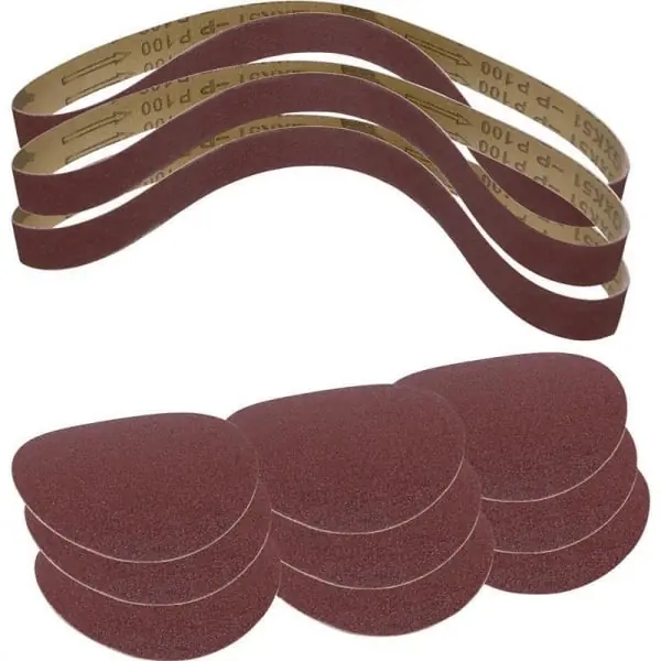 Set benzi si discuri abrazive pentru masina de slefuit BTS700 Scheppach 3903301707, 12 piese Cumpără online