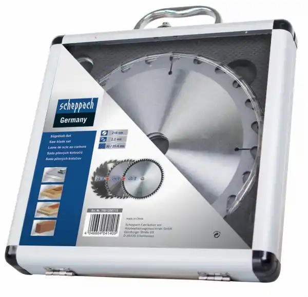 Plată securizată Set discuri pentru fierastrau circular, taiere tip TCT Scheppach 7901200715, Ø210x30 mm, 3 piese